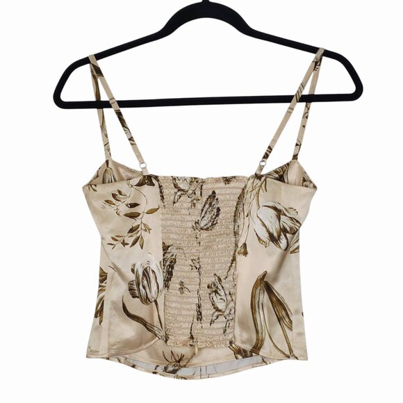 Reformation Overland Top & Layla Skirt Umber Floral Cream Silk 2pc Set Size 0/2 - Picture 6 of 15